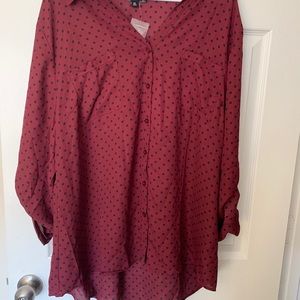 3X Button down Blouse long sleeves